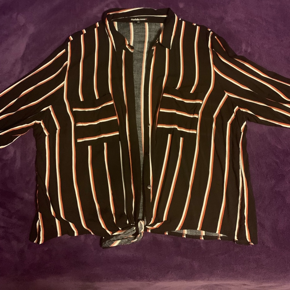 Charlotte Russe Stripped buttown down shirt size 2X